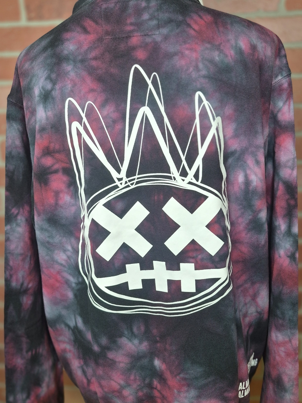 Cult of Individuality Tie-Dye Crewneck Sweater — Pink & Black